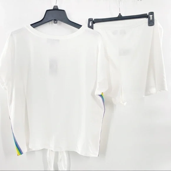 LAST ONE- Inc Super Soft Rainbow Shorts PJ Set - Picture 4 of 5